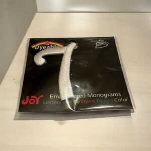 Joy Embroidered Monogram "7" Dyeable Letter Iron On